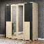 Armadio 4 ante battenti Apuseni 01 | Rovere Artisan & Pino norvegese | 208 x 200 x 65 cm | 14 scomparti