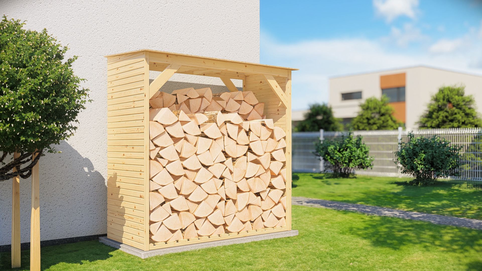 Abri pour bois de chauffage Arvensis - Dimensions : 200 x 140 x 220 cm (L x  P x H)