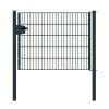 Cancello per recinzione 1 anta, Luce netta: 134 cm, Larghezza totale incl. pali: 146 cm, Stile: verniciato in antracite, Altezza: 103 cm