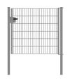 Cancello per recinzione 1 anta, Luce netta: 134 cm, Larghezza totale incl. pali: 146 cm, Stile: zincato, Altezza: 123 cm
