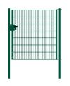 Cancello per recinzione 1 anta, Luce netta: 134 cm, Larghezza totale incl. pali: 146 cm, Stile: verniciato in verde, Altezza: 143 cm