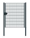 Cancello per recinzione 1 anta, Luce netta: 134 cm, Larghezza totale incl. pali: 146 cm, Stile: verniciato in antracite, Altezza: 163 cm
