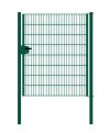 Cancello per recinzione 1 anta, Luce netta: 134 cm, Larghezza totale incl. pali: 146 cm, Stile: verniciato in verde, Altezza: 183 cm