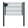 Cancello per recinzione 1 anta, Luce netta: 95 cm, Larghezza totale incl. pali: 107 cm, Stile: verniciato in antracite, Altezza: 63 cm