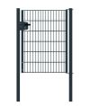 Cancello per recinzione 1 anta, Luce netta: 95 cm, Larghezza totale incl. pali: 107 cm, Stile: verniciato in antracite, Altezza: 123 cm