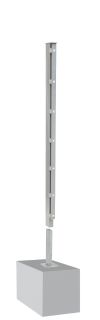 Palo per recinzione Mod. A, Finitura: zincato, per recinzioni alte: 63 cm, Lunghezza: 68,5 cm, Punti di fissaggioe: 4