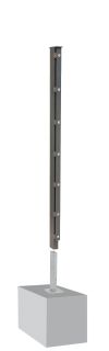 Palo per recinzione Mod. A, Finitura: vernice antracite, per recinzioni alte: 143 cm, Lunghezza: 148,5 cm, Punti di fissaggioe: 8