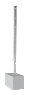 Palo per recinzione Mod. A, Finitura: zincato, per recinzioni alte: 163 cm, Lunghezza: 168,5 cm, Punti di fissaggioe: 9