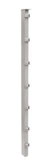 Palo per recinzione Mod. P, Finitura: zincato:Per recinzioni alte max: 143 cm, Lunghezza: 200 cm, Punti di fissaggio: 8