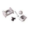 Kit di fissaggio per pali angolari / pali per cancello, Colore: argento