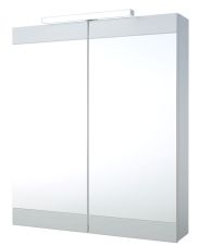 Bagno - Armadietto a specchio "Eluru" 02, bianco lucido - 70 x 60 x 14 cm (h x l x p)