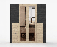 Armadio 4 ante battenti Apuseni 01 | Rovere Artisan & Pino norvegese | 208 x 200 x 65 cm | 14 scomparti