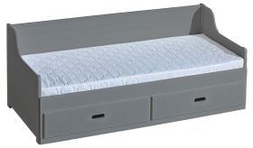 Letto per bambini/ragazzi Sahila con 2 letti aggiuntivi e 2 cassetti, colore: antracite - Dimensioni del letto: 80 x 200 cm (L x P)