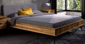 Letto matrimoniale francese Rolleston 02 | Rovere massello selvatico oliato | 140 x 200 cm | Design elegante