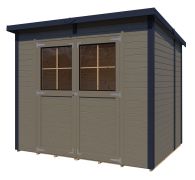 Casetta da giardino, grigio / antracite, incl. pavimento - SU: 4,16 m², tetto a una falda