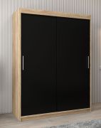 Armadio con ante scorrevoli Bisaurin 3A | Rovere Sonoma e wengé | 200 x 150 x 62 cm | Design moderno salvaspazio