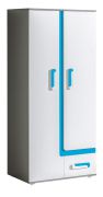 Armadio cameretta Oskar 01 | Antracite/Bianco/Blu | 192 x 85 x 50 cm | Design moderno e funzionale
