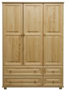 Armadio 017 in pino massiccio | Finitura naturale | 190 x 120 x 60 cm | Design moderno