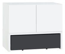 Cassettiera per cameretta Marincho 02 | 2 moduli, bianco/nero | 89 x 107 x 53 cm