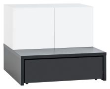 Cassettiera cameretta Marincho 03 | 2 moduli | bianco/nero | 89 x 107 x 95 cm | Pratica e versatile