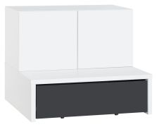 Cassettiera bambini Marincho 06 | 2 moduli, bianco/nero | 89 x 107 x 95 cm | Design moderno e funzionale