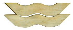 Elemento angolare superiore | SET da 8 pezzi | per gazebo Vitalba | abete rosso / pino | impregnato a pressione in caldaia | Lunghezza: 69 cm