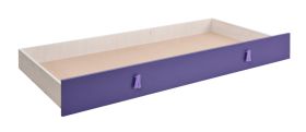 Letto estraibile Luis per ragazzi | Rovere bianco e viola | 80 x 190 cm | Stile moderno e compatto