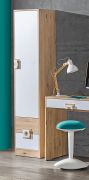 Armadio per cameretta "Fabian" 05 | Rovere marrone chiaro e bianco | 190 x 40 x 40 cm | Design moderno e funzionale