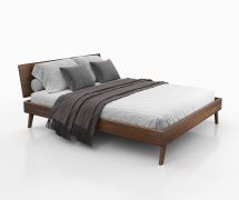 Letto king size Engordany 10 | Faggio massello laccato | Testiera | Noce | 180 x 200 cm