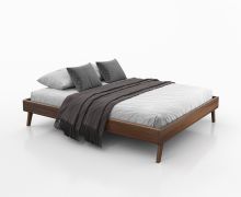 Letto alla francese Engordany 11 | Faggio massello laccato | Color noce | 140 x 200 cm