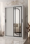 Armadio | 1 anta a specchio | Bianco opaco | 120 x 62 x 200 cm | 2 aste appendiabiti | sistemi di scorrimento affidabili | 5 ripiani | Dettagli moderni