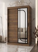 Armadio | 1 anta a specchio | Colore: noce Warmia | 120 x 62 x 200 cm | 2 aste appendiabiti | sistemi di scorrimento affidabili | 5 scomparti | Dettagli moderni
