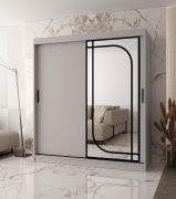 Armadio | 10 scomparti | 2 aste appendiabiti | Cashmere | Armadio con ante scorrevoli | 180 x 62 x 200 cm | 1 anta a specchio | sistemi di scorrimento affidabili