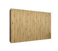 Armadio 6 ante battenti Eiger 46 | Rovere Artisan | Maniglie cashmere | Soft-Close | 3 m larghezza