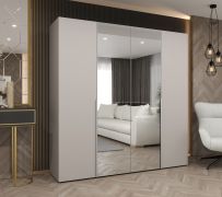 Armadio battente Eiger 87 | 2 ante con specchio | Cashmere | 2 scomparti | 2 barre appendiabiti | Larghezza 2 m
