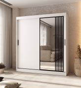 Armadio | 1 anta a specchio | Colore: bianco opaco | Finiture di alta qualità | 180 x 62 x 200 cm | Armadio con ante scorrevoli | 10 scomparti | 2 aste appendiabiti