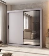 Armadio / Armadio con ante scorrevoli | Anta a specchio decorativa | Cashmere | 10 scomparti | 2 aste appendiabiti | 200 x 62 x 200 cm | per camera da letto