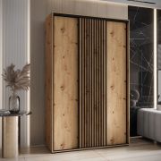 Armadio Tharo 1,5 m rovere | Ante scorrevoli salvaspazio | Moderno e capiente | Per soggiorno
