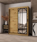 Armadio / Armadio con ante scorrevoli | Colore: rovere Artisan | 2 aste appendiabiti | 5 scomparti | Finiture di alta qualità | 150 x 62 x 200 cm | per camera da letto