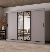 Armadio con ante scorrevoli | Cashmere | Ante a specchio | Dettagli moderni | 250 x 62 x 200 cm | Armadio | 10 scomparti | 2 aste appendiabiti | Lavorazione di alta qualità
