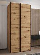 Armadio ad ante scorrevoli "Tampa", color rovere Artisan, 2 ante scorrevoli, 6 scomparti, 2 barre appendiabiti, Sistema "Soft-Close", bordi in ABS, 245,5 x 100 x 64 cm