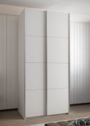 Armadio ad ante scorrevoli "Tampa", bianco, 2 ante scorrevoli, 6 scomparti, 2 barre appendiabiti, Sistema "Soft-Close", bordi in ABS, 245,5 x 100 x 64 cm