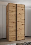 Armadio ad ante scorrevoli "Tampa", color rovere Artisan, 2 ante scorrevoli, 6 scomparti, 2 barre appendiabiti, Sistema "Soft-Close", bordi in ABS, 245,5 x 110 x 64 cm