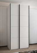 Armadio ad ante scorrevoli "Tampa", bianco, 2 ante scorrevoli, 6 scomparti, 2 barre appendiabiti, Sistema "Soft-Close", bordi in ABS, 245,5 x 110 x 64 cm