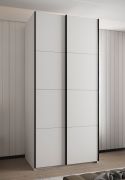 Armadio ad ante scorrevoli "Tampa", bianco, 2 ante scorrevoli, 6 scomparti, 2 barre appendiabiti, Sistema "Soft-Close", bordi in ABS, 245,5 x 120 x 64 cm