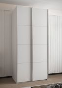 Armadio ad ante scorrevoli "Tampa", bianco, 2 ante scorrevoli, 6 scomparti, 2 barre appendiabiti, Sistema "Soft-Close", bordi in ABS, 245,5 x 120 x 64 cm