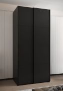 Armadio ad ante scorrevoli "Tampa", nero, 2 ante scorrevoli, 6 scomparti, 2 barre appendiabiti, Sistema "Soft-Close", bordi in ABS, 245,5 x 120 x 64 cm