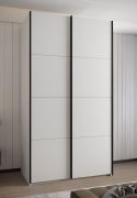Armadio ad ante scorrevoli "Tampa", bianco, 2 ante scorrevoli, 6 scomparti, 2 barre appendiabiti, Sistema "Soft-Close", bordi in ABS, 245,5 x 130 x 64 cm