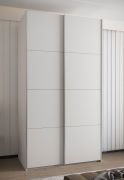 Armadio ad ante scorrevoli "Tampa", bianco, 2 ante scorrevoli, 6 scomparti, 2 barre appendiabiti, Sistema "Soft-Close", bordi in ABS, 245,5 x 130 x 64 cm