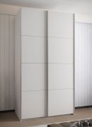 Armadio ad ante scorrevoli "Tampa", bianco, 2 ante scorrevoli, 6 scomparti, 2 barre appendiabiti, Sistema "Soft-Close", bordi in ABS, 245,5 x 140 x 64 cm